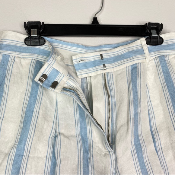 NWT Frame Fine Stripe Linen Shorts Sz 10 - Picture 4 of 9